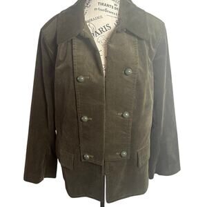 Talbots Olive Green Velvet Military Style Petite Blazer